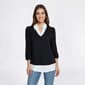 Womens Adrianna Papell 3/4 Sleeve Ruffle Collar Two In One Blouse - image 1
