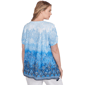 Plus Size Ruby Rd. Tinted Tides Crystal Ombre Cold Shoulder Tee - image 2