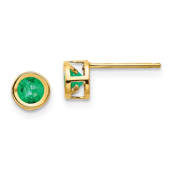 Gemstone Classics&#40;tm&#41; Yellow Gold 4mm. May Post Earrings - image 