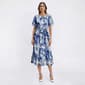 Womens Luxology Short Sleeve Floral A-Line Midi Dress - image 1