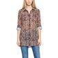 Womens NY Collection 3/4 Sleeve Printed Mesh Tunic Cheetah - image 1