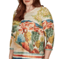 Petite Alfred Dunner Tuscany Tuscan Landscape Scenic Blouse - image 5