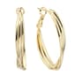 Gold Over Brass Marquis Twisted Hoop Earrings - image 1