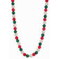 Red/Green & Silver Crystal Ball Necklace with Gold Dangle - image 4