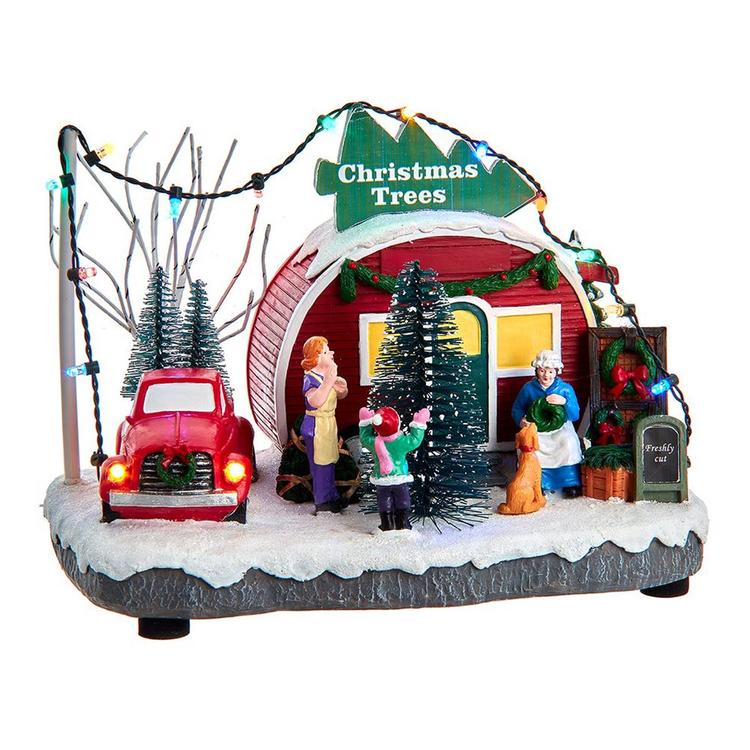 Kurt S. Adler 4.7in. Lighted Christmas Trees Village Shop
