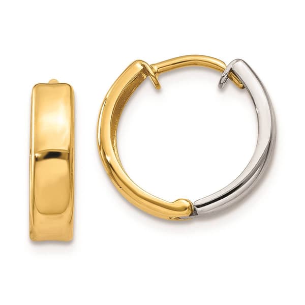Gold Classics&#40;tm&#41; 14kt. Gold Two-Toned Hoop Earrings - image 