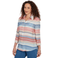 Petite Alfred Dunner Camden Market Stripe Button Front Blouse - image 3