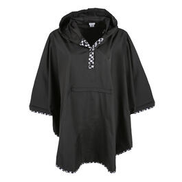 Womens Capelli New York Poncho with Houndstooth Trim