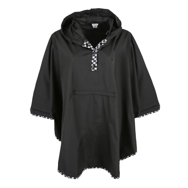 Womens Capelli New York Poncho with Houndstooth Trim - image 