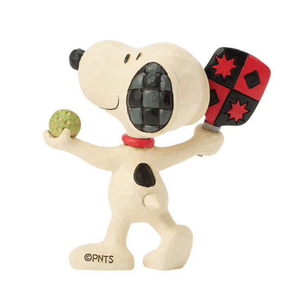 Jim Shore Peanuts Snoopy Playing Pickleball Mini Figurine