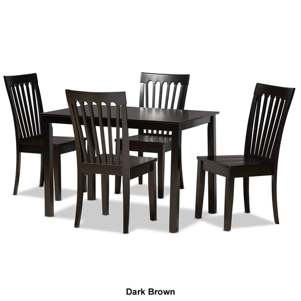 Baxton Studio Erion Dark Brown Finished Wood 5pc. Dining Set