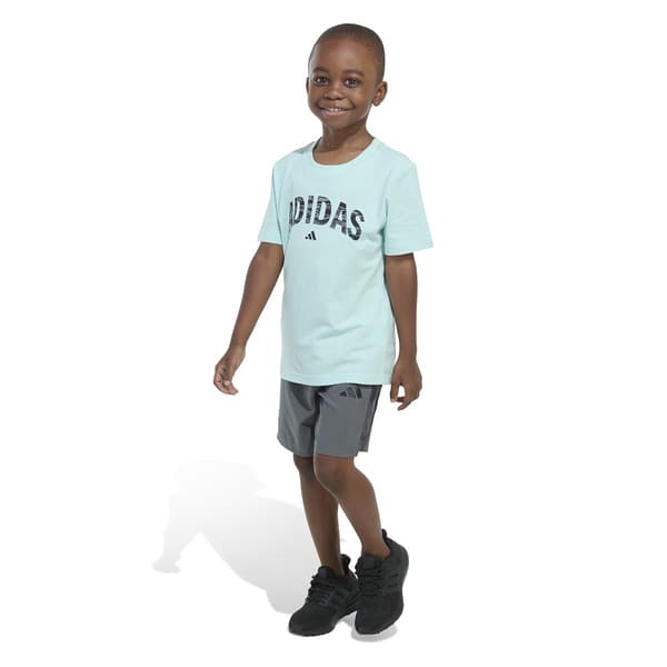 Boys (5-7) adidas® 2pc. Cotton Tee Camo 3 Stripe Shorts Set