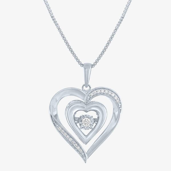 Nova Star(R)  1/10ctw.Lab Grown Diamond Double Heart Pendant - image 
