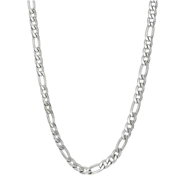 Mens Lynx Stainless Steel 4mm. Figaro Chain Necklace - image 