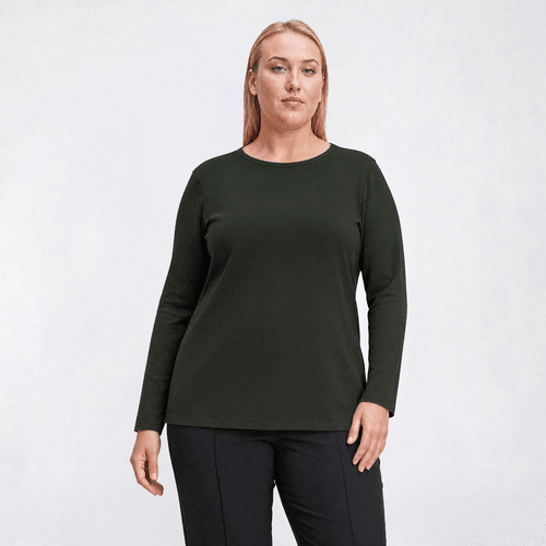 Plus Size Preswick & Moore(R) Long Sleeve Crew Neck Tee