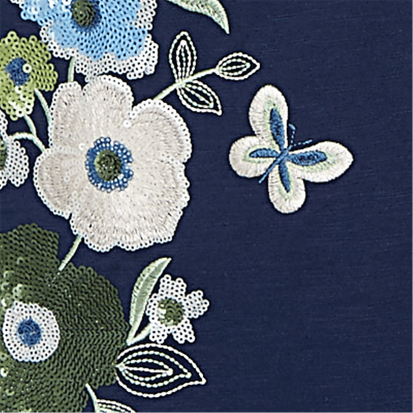 Womens Alfred Dunner Indigo Girls Floral Embroidery Blouse