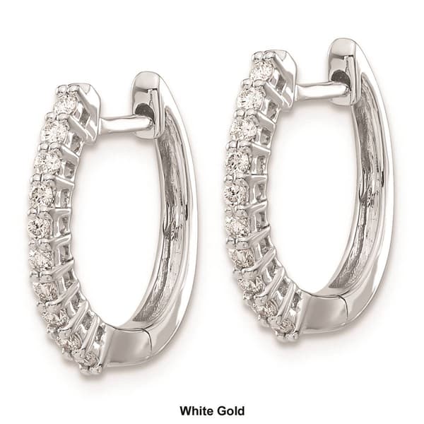 Pure Fire 14kt. Gold 1/4ctw. Diamond Hinged Hoop Earrings