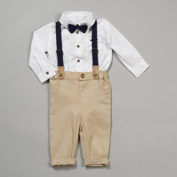Baby Boy &#40;3-24M&#41; Little Gent&#40;R&#41; 4pc. Button Up Suspender Pants Set - image 