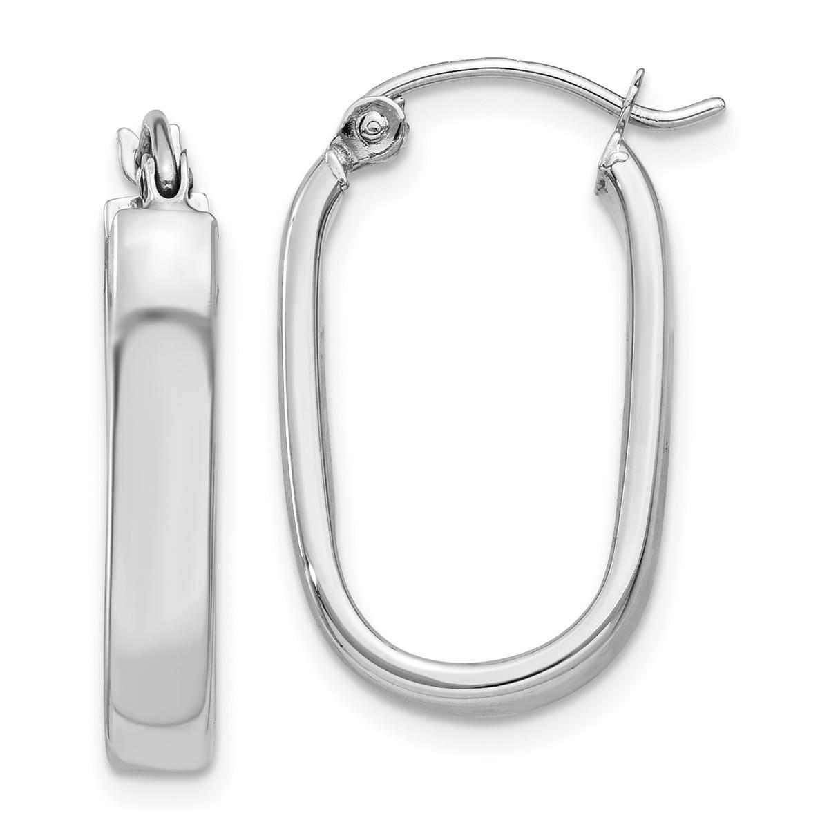 Gold Classics™ 14kt. White Gold Oval Tube Hoop Earrings