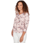 Plus Size Emaline Key Items 3/4 Sleeve V Neck Floral Paisley Tee - image 3
