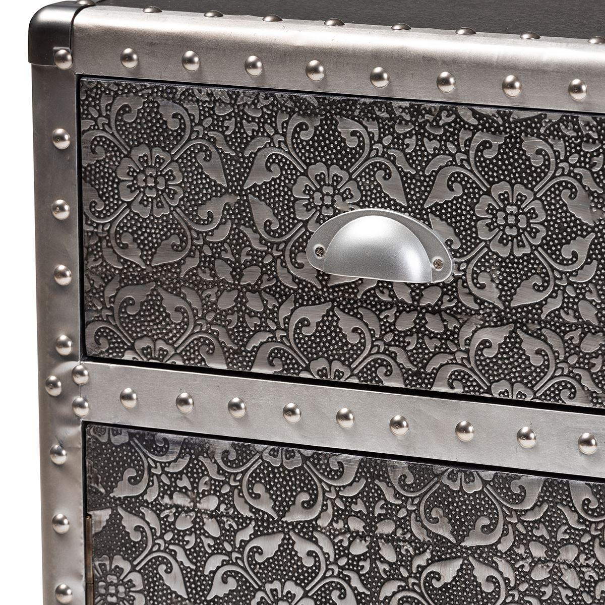 Baxton Studio Cosette Collection Floral Accent Cabinet