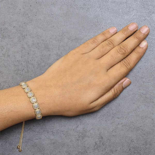 Haus of Brilliance 5/8ctw. Diamond Cushion Frame Bolo Bracelet