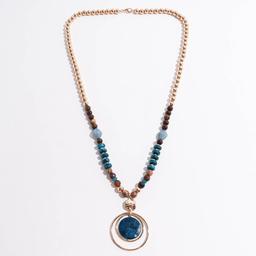 Ashley Cooper(tm) Gold-Tone Beaded Long Necklace with Ring Pendant