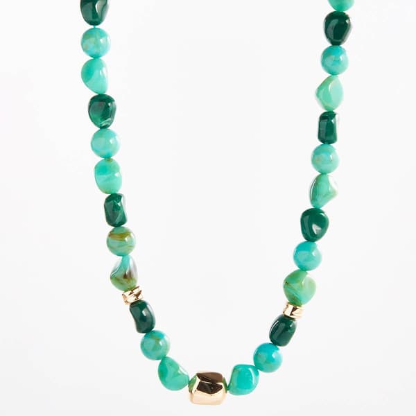 Ashley Cooper(tm) Gold Plated Turquoise Resin Nugget Necklace - image 