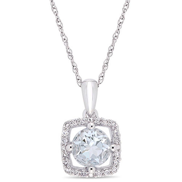Gemstone Classics&#40;tm&#41; 10kt. Gold & Aquamarine Necklace - image 