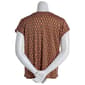 Plus Size Notations Short Sleeve Geometric Grommet Neck Blouse - image 2