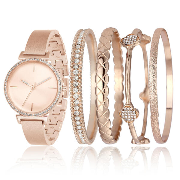 Womens Daisy Fuentes Rose Gold Watch and Bracelet Set - DF166RG - image 