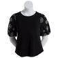 Womens Adrianna Papell Short Embroidered Eyelet Sleeve Top - image 1