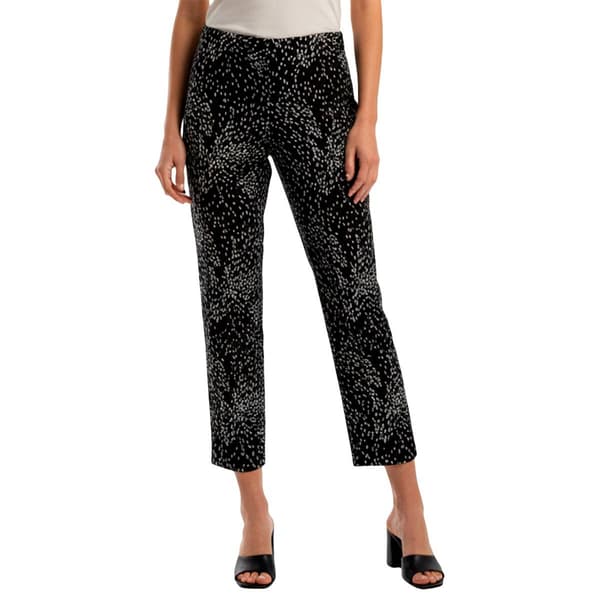 Womens Anne Klein Pull On Speckled Straight Leg Dress Pants - image 