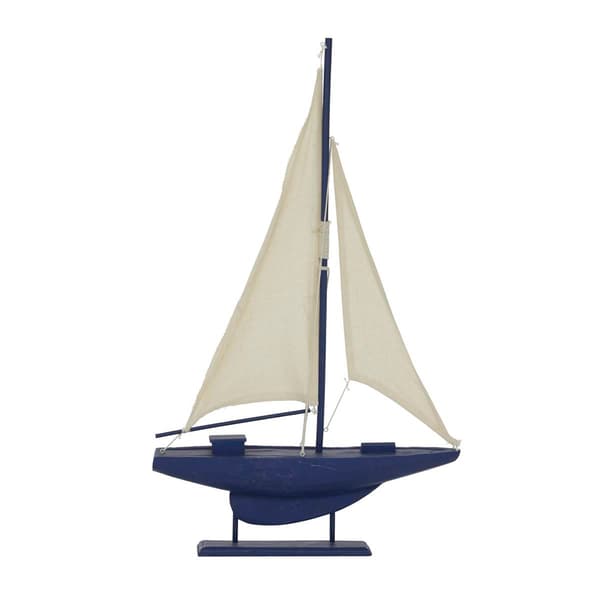 9th & Pike® Dark Blue Wood Coastal Sail Sculpture