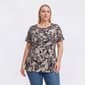 Plus Size Emily Daniels Tropical Soutache Round Neck Blouse - image 1