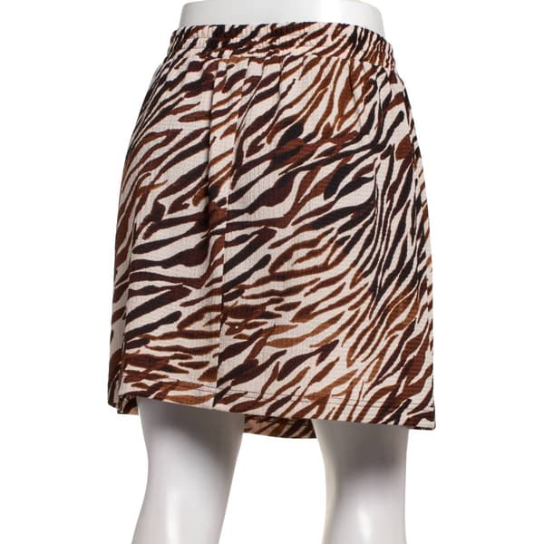 Womens Soho Apparel Drawstring Waist Texture Zebra Skort