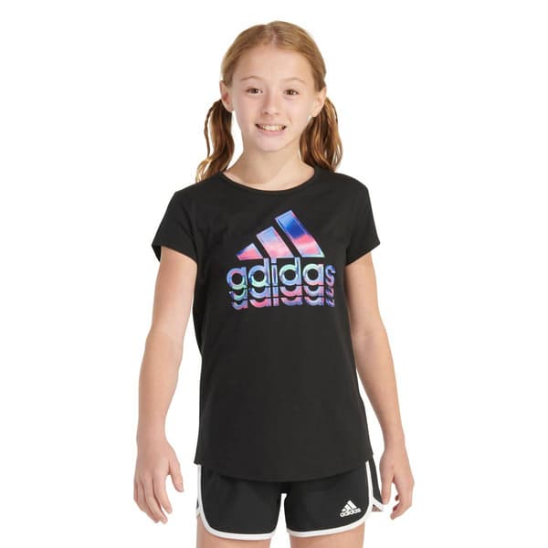 Girls (7-16) adidas(R) Short Sleeve Sleeve Essential Tee - image 