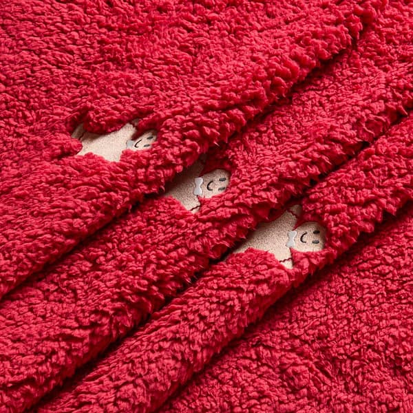 VCNY Home Gingerbread Holiday Sherpa Throw