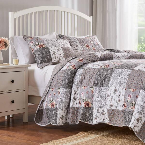 Greenland Home Fashions&#40;tm&#41; Giulia Patchwork Print Quilt Set - image 