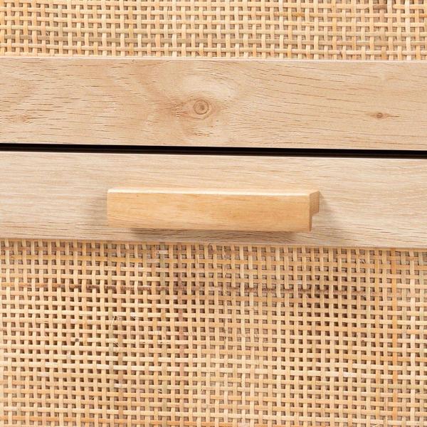 Baxton Studio Sebille Light Brown Wood 3-Drawer Storage Chest