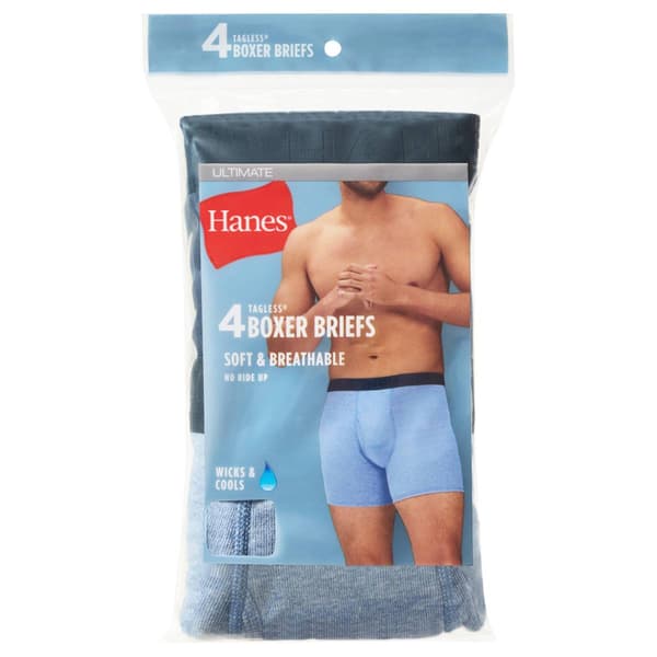 Mens Hanes Ultimate® Core 4pk. Boxer Briefs - Navy/Blue