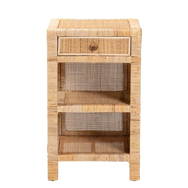 Baxton Studio Bella Brown Mahogany Wood 1-Drawer Nightstand