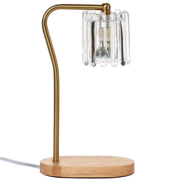 Fluted Glass Shade Candle Warmer Lamp - image 