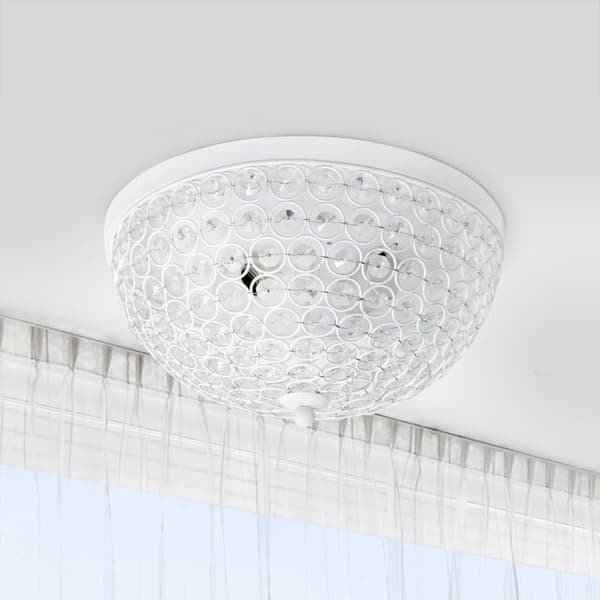 Lalia Home Crystal Glam 2 Light Ceiling Flush Mount Fixture