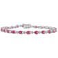 Gemstone Classics(tm) 5 1/3ctw. Created Ruby X-Link Silver Bracelet - image 1