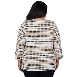 Plus Size Alfred Dunner Cityscape Biadere Stripe Blouse