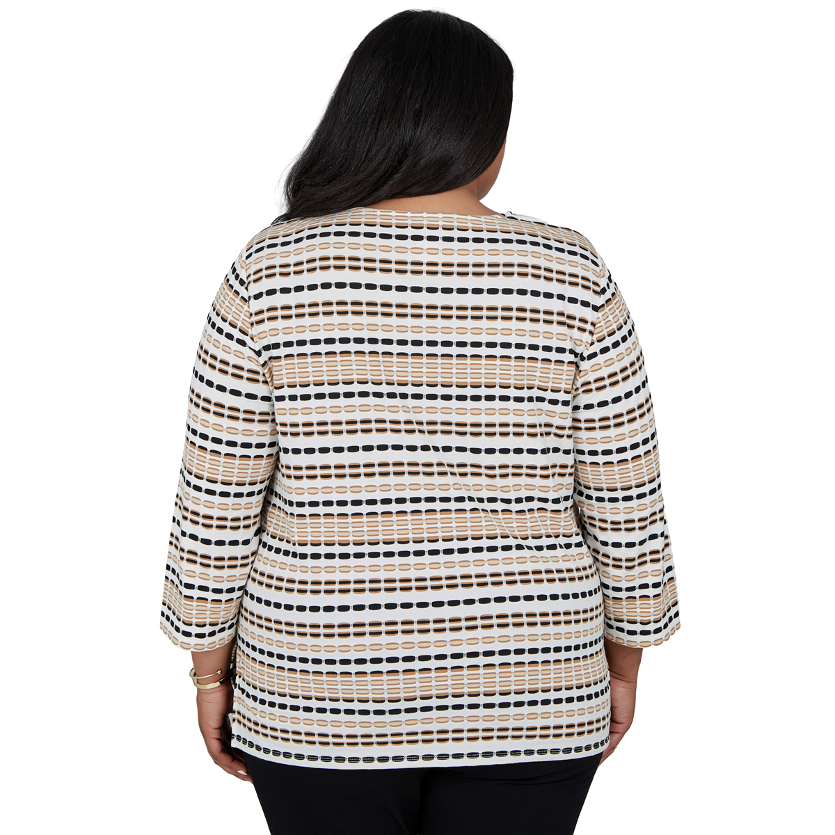 Plus Size Alfred Dunner Cityscape Biadere Stripe Blouse