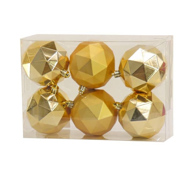 National Tree 10in. Gold Geometric Ornaments - Set of 6