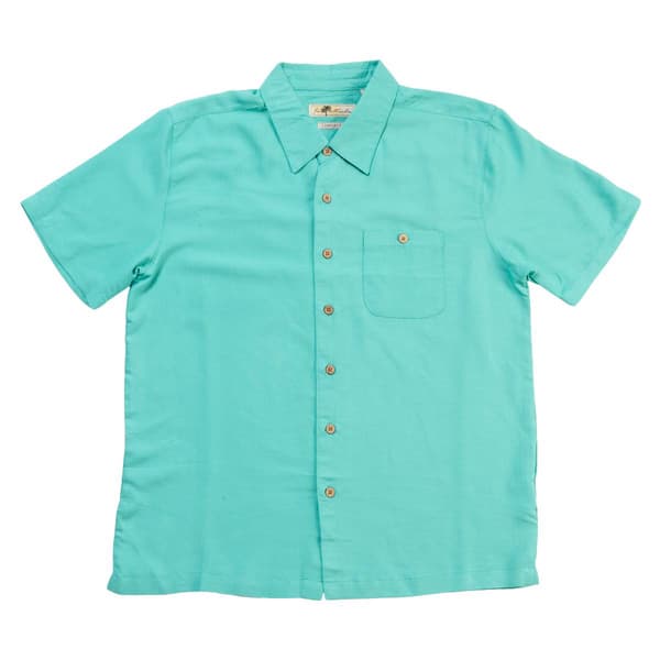 Mens Joe Marlin Patio King Solid Button Down Shirt - image 