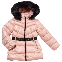 Annie Honeycomb Quilted Fur Hood Coat 